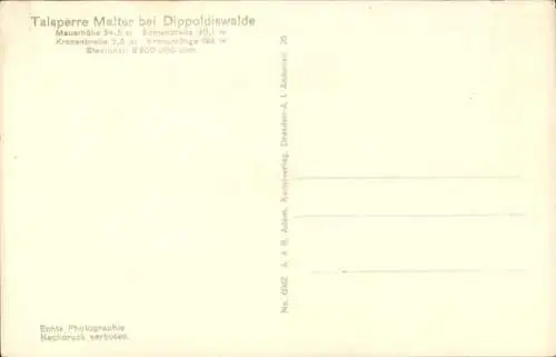 Ak Malter Dippoldiswalde, Talsperre Malter
