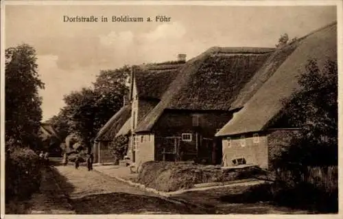 Ak Boldixum Wyk auf Föhr in Nordfriesland, Dorfstraße