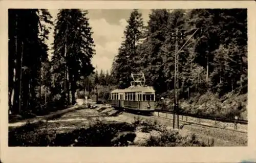 Ak Friedrichroda im Thüringer Wald, Blick auf die Thüringer Waldbahn, Straßenbahn