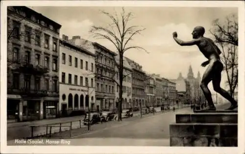 Ak Halle an der Saale, Hanse-Ring, Statue