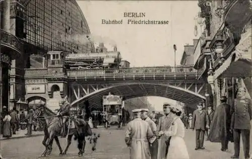 Ak Berlin Mitte, Friedrichstraße, Bahnhof, Lok