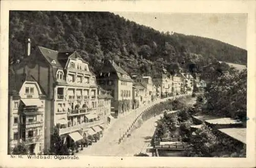 Ak Bad Wildbad im Schwarzwald, Kurhäuser an der Olgastraße