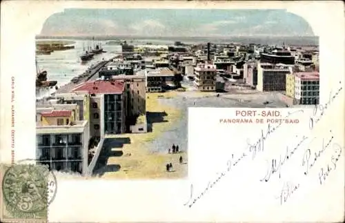 Ak Port Said Ägypten, Panorama