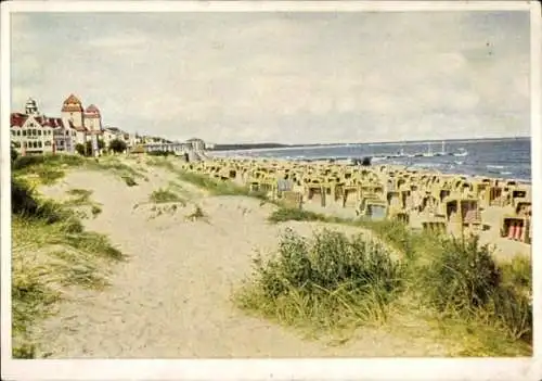 Ak Seebad Binz auf Rügen, Strand