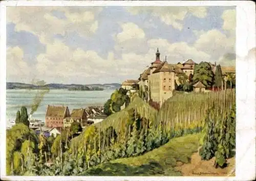 Ak Meersburg am Bodensee, Teilansicht