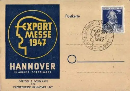 Ak Hannover, Exportmesse 1947, 18. August - 7. September