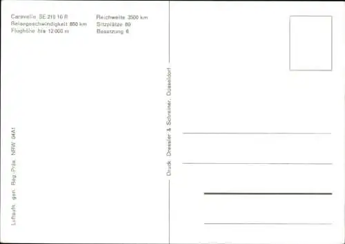 Ak Deutsches Passagierflugzeug der LTU, Caravelle SE 210 10 R