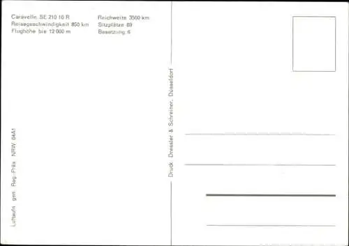 Ak Deutsches Passagierflugzeug der LTU, Caravelle SE 210 10 R