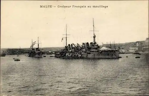 Ak Malta, Französisches Kriegsschiff, Französische Marine