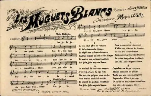 Lied Ak Les Muguets Blanc, Sarrazin, Marcel Legay