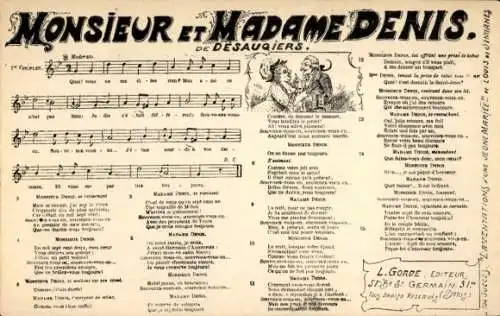 Lied Ak Monsieur et Madame Denis de Desauqiers