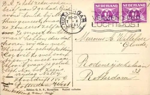 Ak Rotterdam Südholland Niederlande, Hin und her