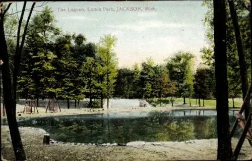 Ak Jackson Michigan USA, Lagune, Lomis Park