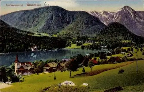 Ak Grundlsee Steiermark, Salzkammergut, Gesamtansicht