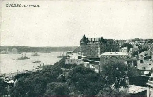 Ak Québec Kanada, Schloss, Vue générale, Quais