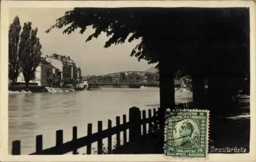 Ak Villach in Kärnten, Draubrücke