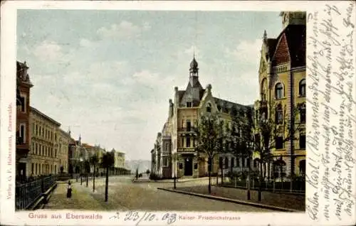 Ak Eberswalde in der Mark, Kaiser Friedrich Straße, Eckgebäude, Geschäft