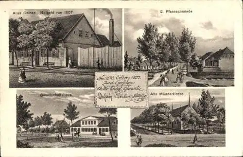 Litho Kołobrzeg Ostseebad Kolberg Pommern, Notgeld von 1807, Pfannschmiede, Gesellschaftshaus