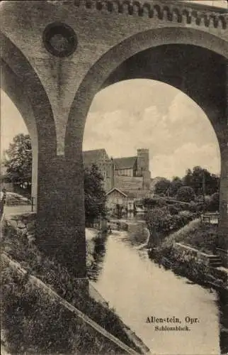 Ak Olsztyn Allenstein Ostpreußen, Durchblick zum Schloss