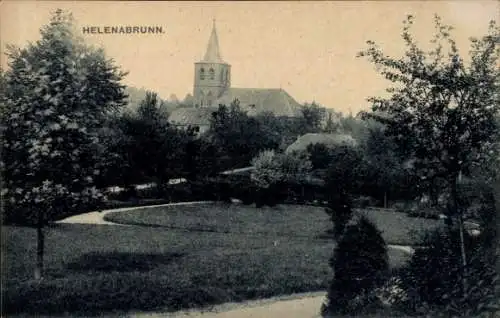 Ak Mönchengladbach am Niederrhein, Helenabrunn, Park, Kirche