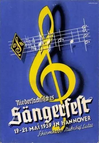 Ak Hannover in Niedersachsen, Niedersächsisches Sängerfest, 19.-21. Mai 1939