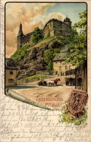 Künstler Litho Spindler, Erwin, Mylau im Vogtland, Kaiserschloss
