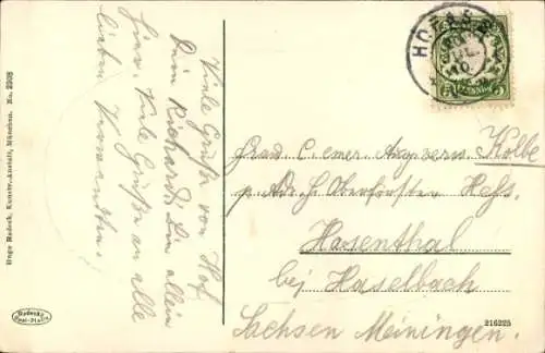 Passepartout Ak Hof an der Saale Oberfranken Bayern, Blick vom Theresienstein