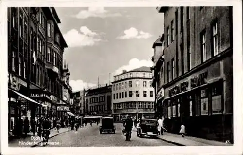 Ak Opole Oppeln Schlesien, Hindenburgstraße, Geschäfte