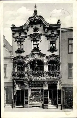 Ak Opole Oppeln Schlesien, Konditorei und Cafe Malcomess, Nikolaistraße 4