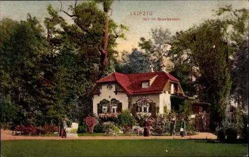 Ak Leipzig in Sachsen, Idyll im Scheibenholz