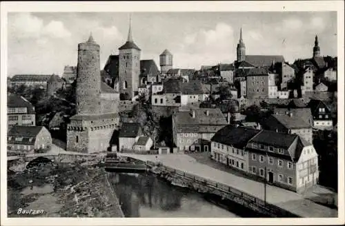 Ak Bautzen in der Lausitz, Totalansicht, Turm