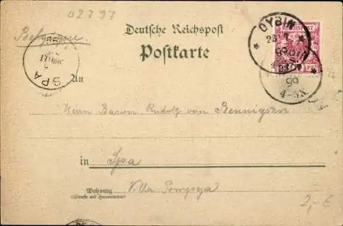 Mondschein Litho Oybin in Sachsen, Teilansicht bei  Nacht, Felsen