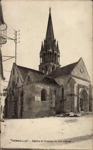 Ak Vernouillet Yvelines, Eglise, Clocher du XII siecle