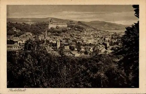 Ak Rudolstadt in Thüringen, Panorama, Blick von der Justins-Höhe