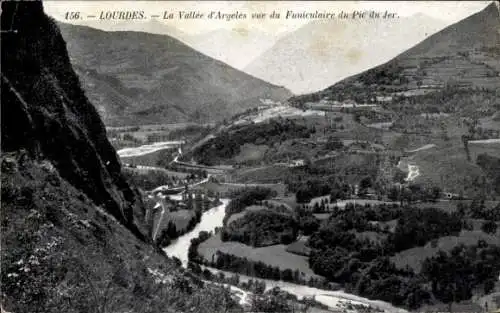 Ak Lourdes Hautes Pyrénées, Vallee d'Argeles, Funiculaire du Pic du Jer