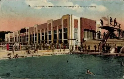 Ak Toulouse Haute Garonne, crande piscine municipale, la piscine sportive