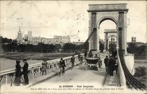 Ak Avignon Vaucluse, Pont Suspendu