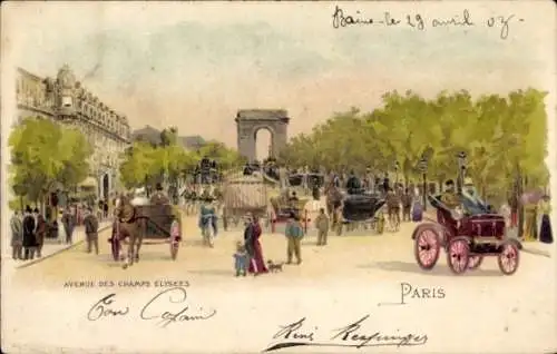 Litho Paris VIII, Avenue des Champs-Élysées, Triumphbogen