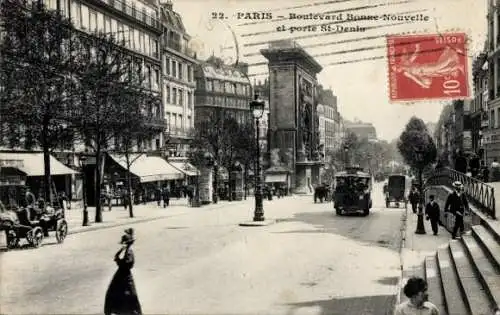 Ak Paris X, Boulevard Bonne Nouvelle, Porte Saint Denis