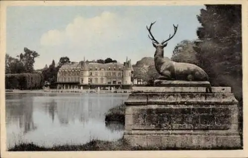 Ak Rambouillet Yvelines, Schloss, Hirschstatue