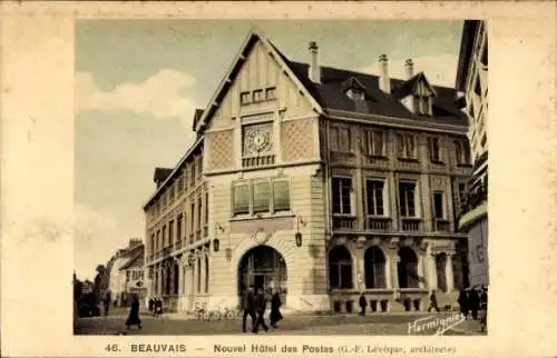 Ak Beauvais Oise, nouvel Hotel des Postes