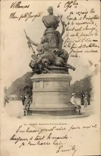 Ak Paris I Louvre, Statue de Francis Garnier