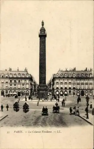 Ak Paris I, La Place Vendôme, Colonne Vendome, Säule