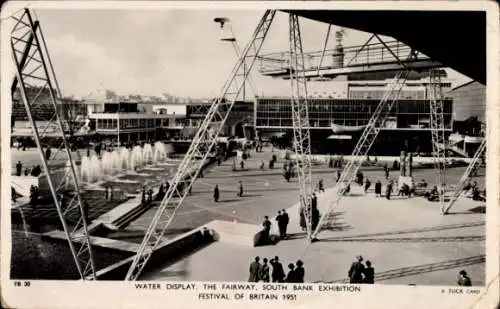 Ak London City England, South Bank Exhibition, Festival of Britain 1951, Water Display, The Fairway