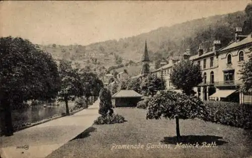 Ak Matlock Bath Derbyshire England, Promenade Gardens