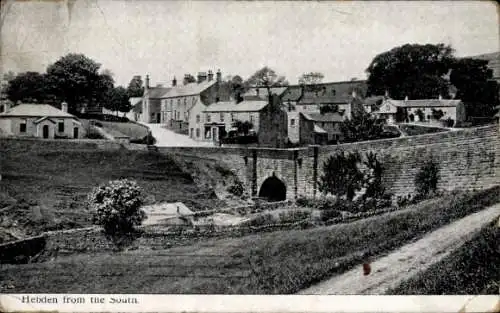 Ak Hebden Bridge West Yorkshire England, Blick von Süden