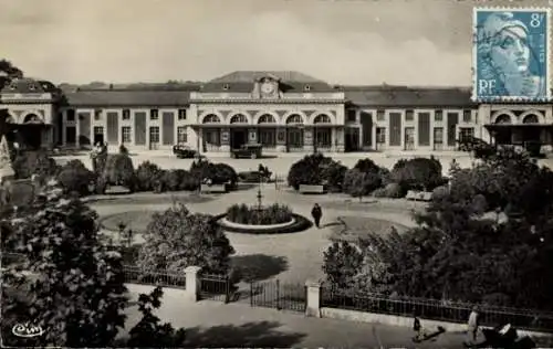 Ak Marmande Lot-et-Garonne, Bahnhof Frontal