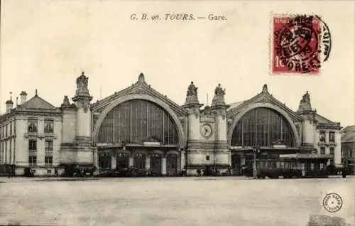 Ak Tours Indre et Loire, Bahnhof