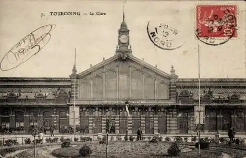 Ak Tourcoing Nord, Bahnhof Frontal