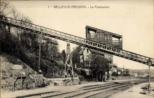 Ak Bellevue Meudon Hauts de Seine, Le Funicolaire